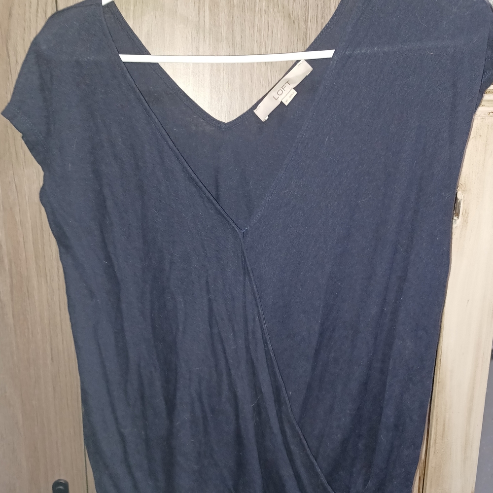 V Neck Top Navy